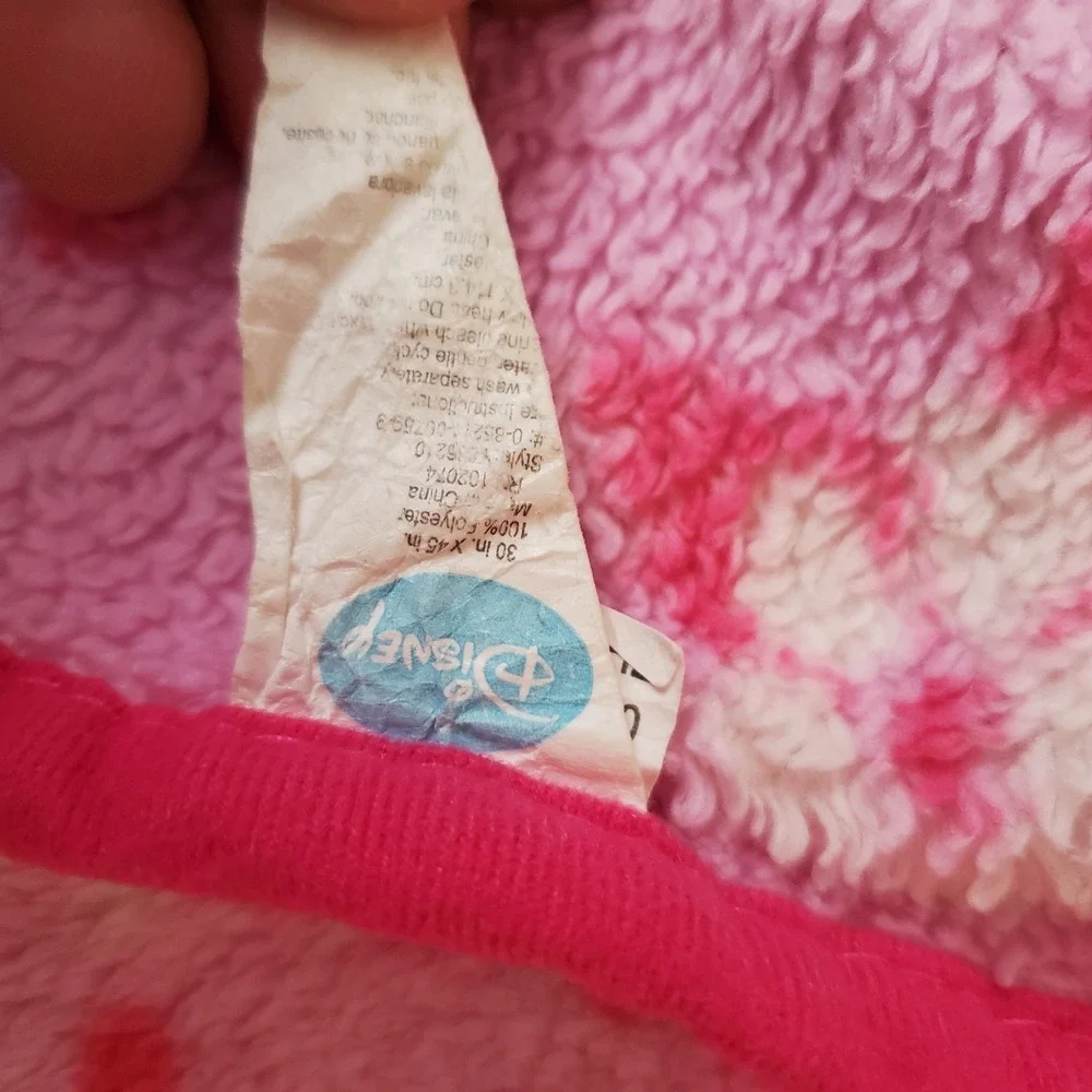 Disney Pink Cinderella‎ Princess Baby Toddler Plush Blanket Vintage